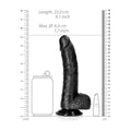 REALROCK Curved Realistic Dildo Dong with Balls 20cm - Black