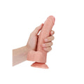 REALROCK Curved Realistic Dildo Dong with Balls 20cm - Flesh