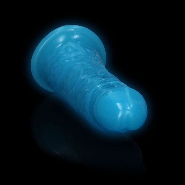 REALROCK 15.5 cm Slim Dong Glow in the Dark - Neon Blue