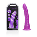 REALROCK 15.5 cm Slim Dong Glow in the Dark - Neon Purple