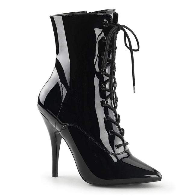 Seduce 1020 Ankle boot with 5 inch heel - Black Patent