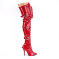 Seduce 3028 Thigh boot with 5 inch heel - Red Patent