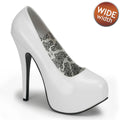 Teeze 06W Wide fit Pump with 5. 3/4 inch heel - White Patent