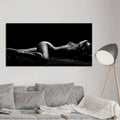 The beautiful lines of the female form. Studio photography printed on canvas. 1 of 2.