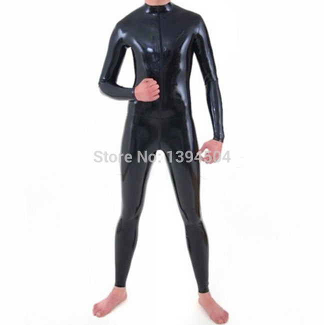 Latex bodysuit. Men's, black. Handmade latex suit with full length arms & legs.