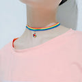 Choker necklace LGBT Pride rainbow in woven fabric by Honeygirl - 8 variants