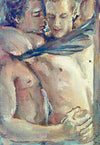 Close. Oil painting printed on canvas