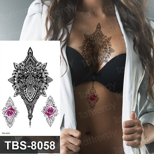 Temporary tattoos ALL BODY AREAS for Women 25 assorted designs
