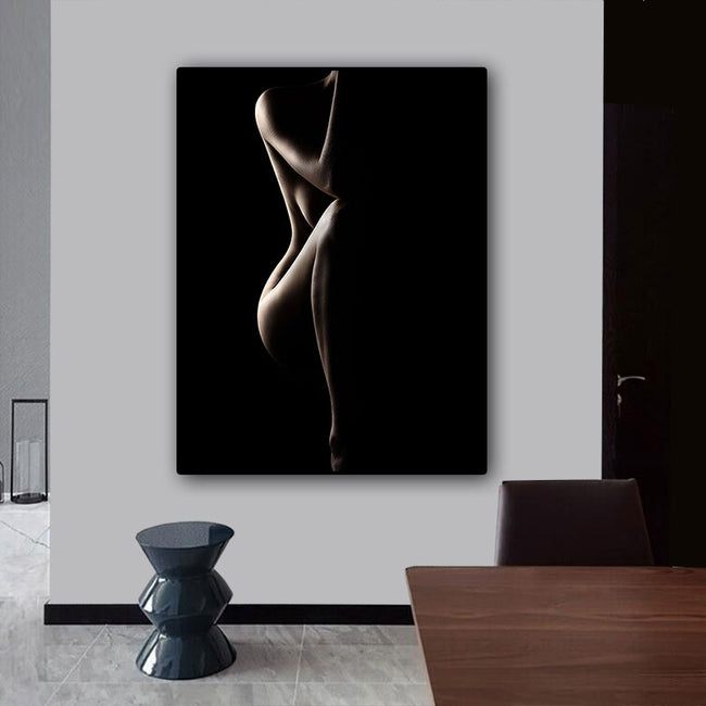 Sensual female silhouette photography reprinted on canvas V2.