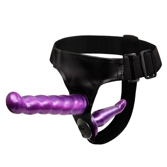 Strap on harness set with 2 dildos - 1 for wearer & 1 for receiver!