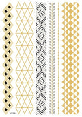 Temporary tattoos in EASTERN CULTURE design Gold & Silver for men or women various designs