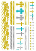 Temporary tattoos in EASTERN CULTURE design Gold & Silver for men or women various designs