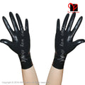 Latex Gloves Black with knuckle holes Wristlet style.