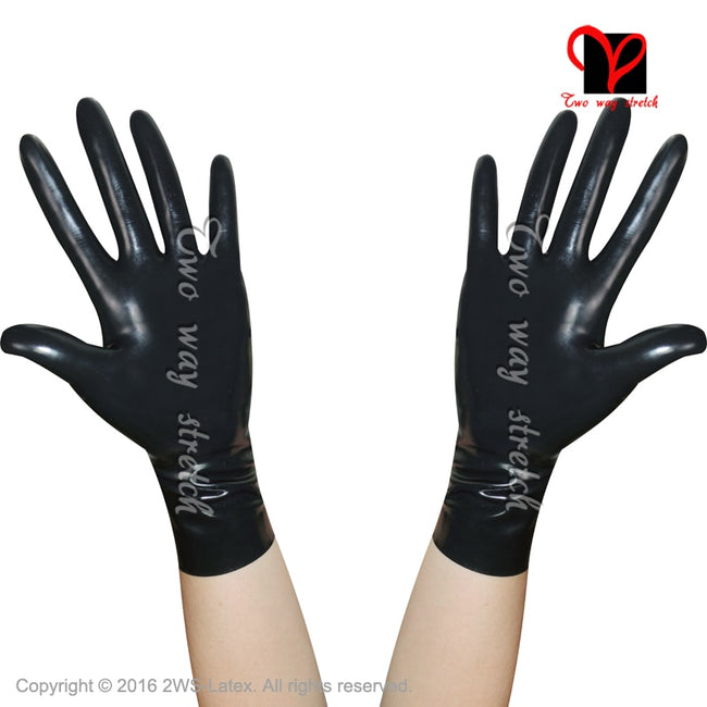 Latex Gloves Black with knuckle holes Wristlet style.