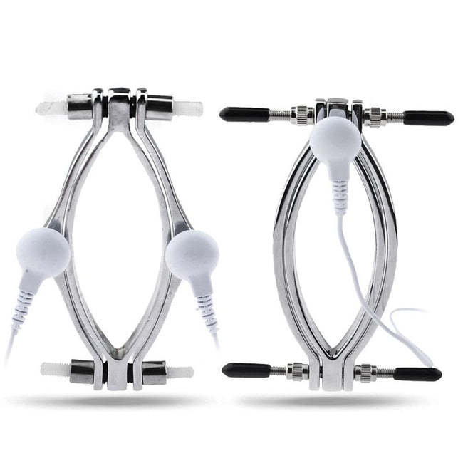 Vaginal speculum with electrical connection for shock treatment