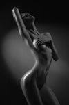 The female form. Studio photography printed on canvas.