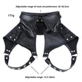 Leather bondage hood with removable hair incl. chest belt with collar