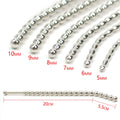 Stainless steel urethral sounds. Curved ends.